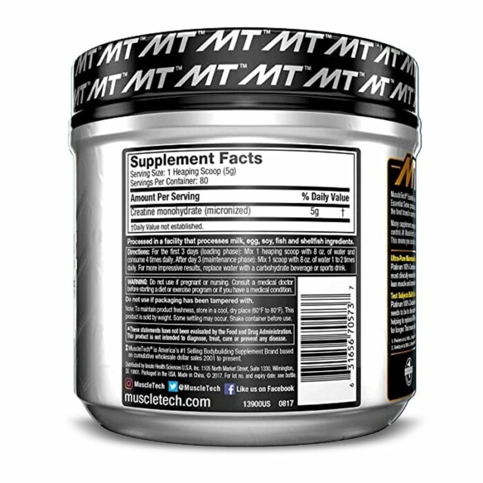 MuscleTech Platinum 100% Creatine 400 g – Image 3