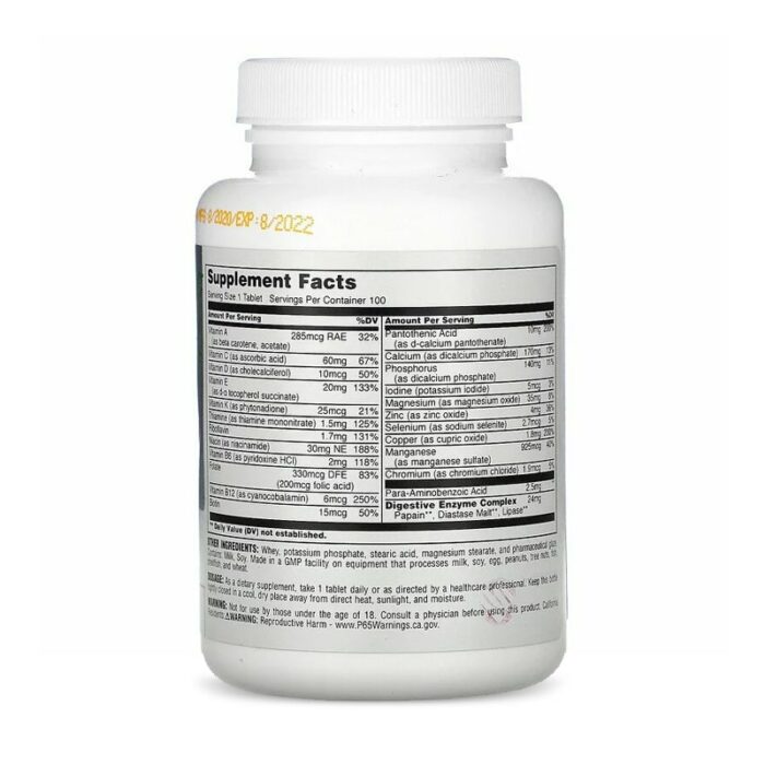 Multivitamine Daily Formula 100 Caps Universal – Image 2
