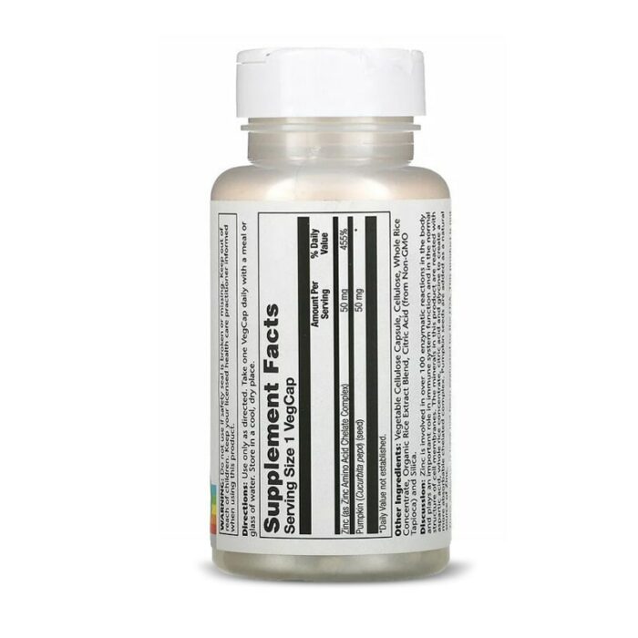 ZINC 50MG 100VegCaps SOLARAY – Image 2