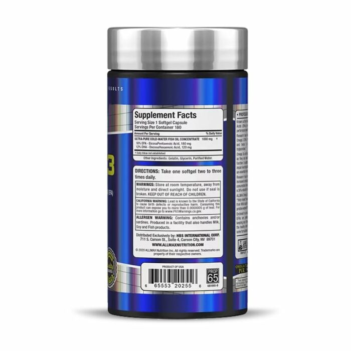 Oméga-3 180 Sofgels ALLMAX Nutrition – Image 2