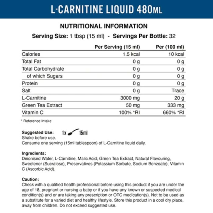 L-Carnitine 3000 liquide 32SERVING – Image 2