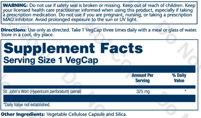 Millepertuis ( St. John's Wort) Aerial 325mg – Image 3