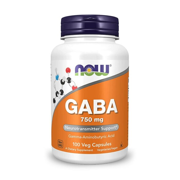 NOW Foods GABA 750mg 100 Veg Capsules