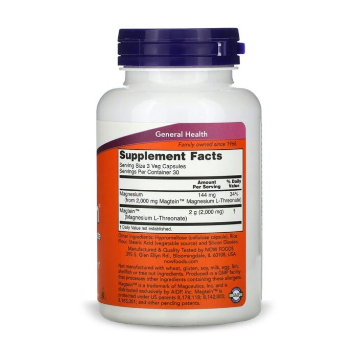 NOW Foods Magtein, 90 VCaps – Image 2