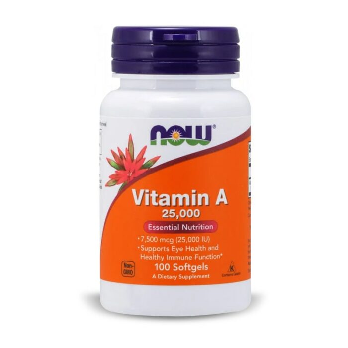 NOW Foods Vitamin A, 25,000IU 100 Softgels