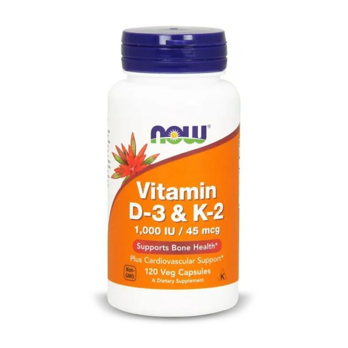 NOW Foods Vitamin D-3 & K-2, 120 VCaps