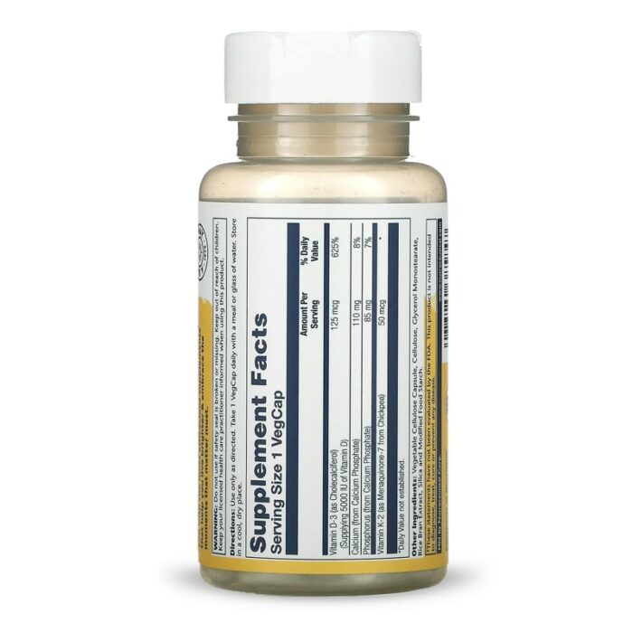 Solaray, Vitamin D3 + K2, 60 VegCaps – Image 4