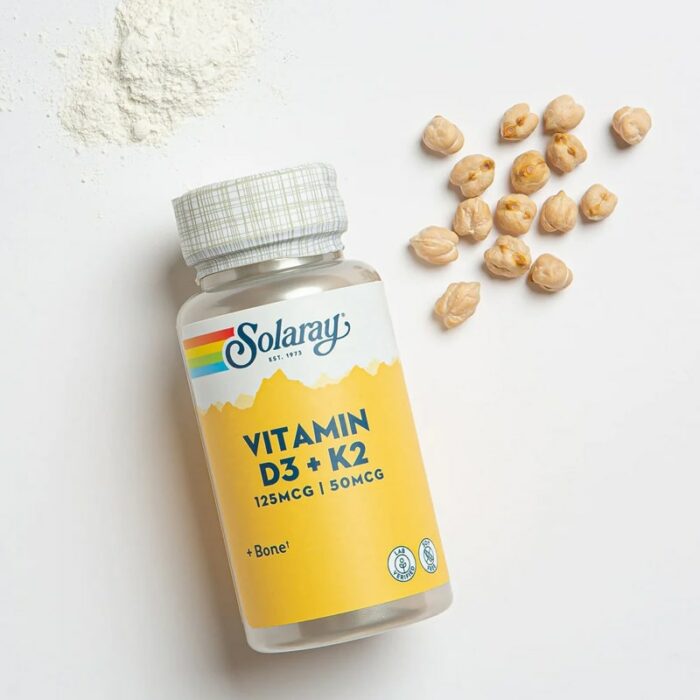 Solaray, Vitamin D3 + K2, 60 VegCaps – Image 5