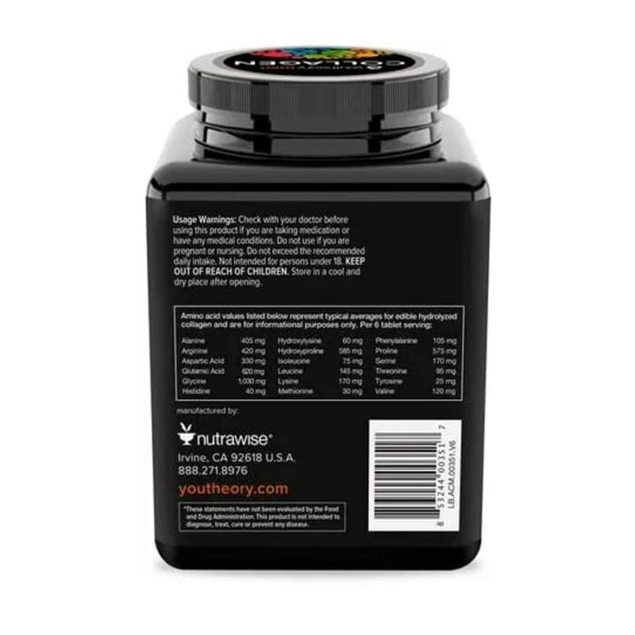 Youtheory Men's Collagene avec  Biotin, 290 comprimes – Image 2