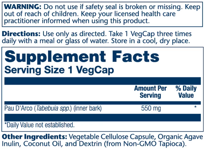 Solaray, Pau d'arco, 550 mg, 100 VegCaps – Image 2