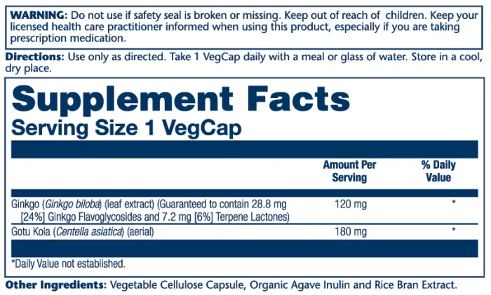 Ginkgo Biloba Extract, One Daily 120mg – Image 2