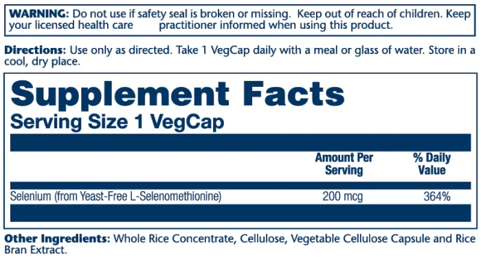 Selenium 200mcg, Yeast-Free – Image 2