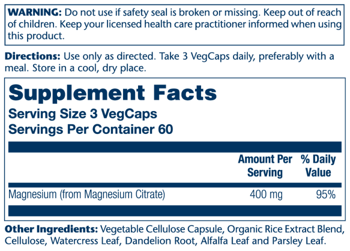 Magnesium Citrate 400mg – Image 2