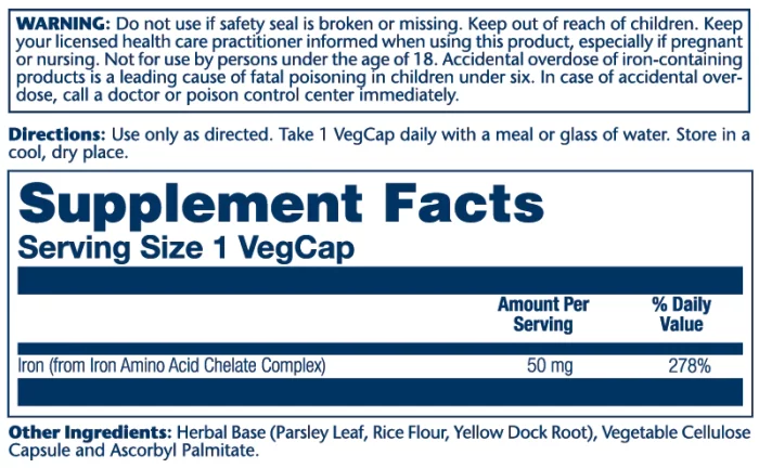 Solaray FER 50 mg | Circulation saine, fonction cardiovasculaire – Image 2