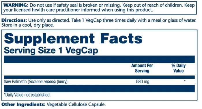 Saw Palmetto Berry 580mg – Image 2