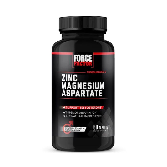 Force Factor Zinc Magnesium Aspartate, 60 Tablets