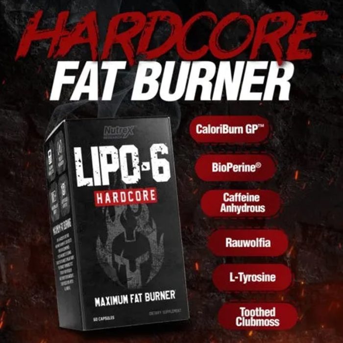 Nutrex Lipo-6 Hardcore, 60 Capsules – Image 2