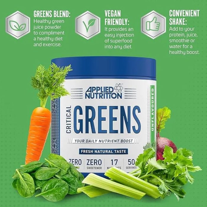 Applied Nutrition Critical Greens, Unflavored, 50 – Image 3