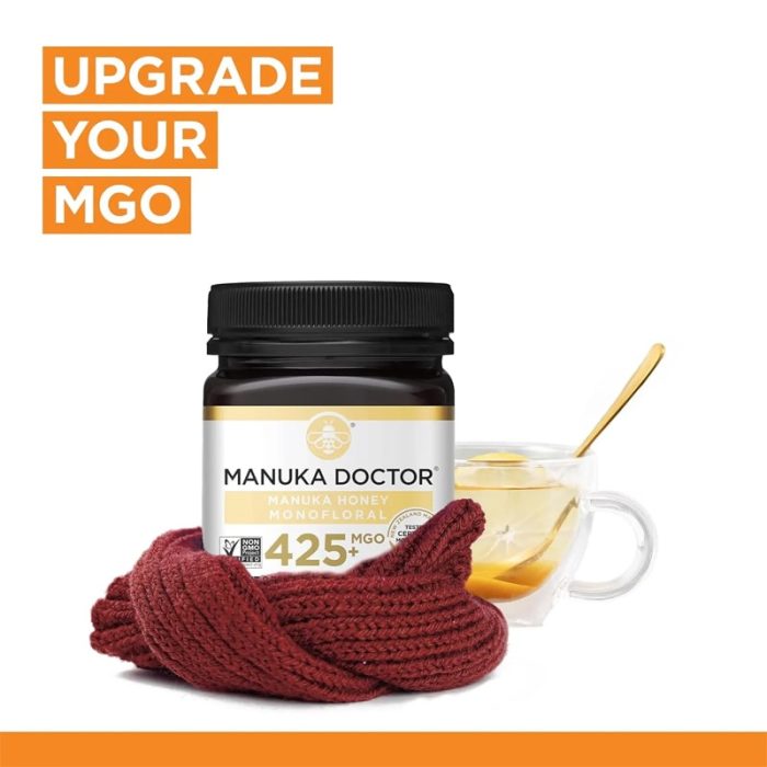MANUKA DOCTOR NEW ZEALAND 425+MGO NET WT 8.75 OZ (250G) – Image 5