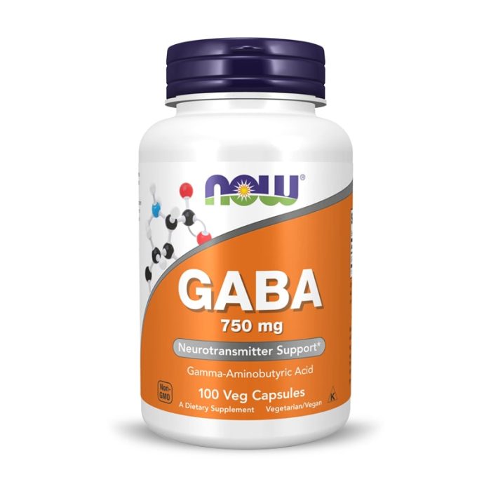 Now Foods, Gaba 750mg 100, 100 Vegetarian Capsules