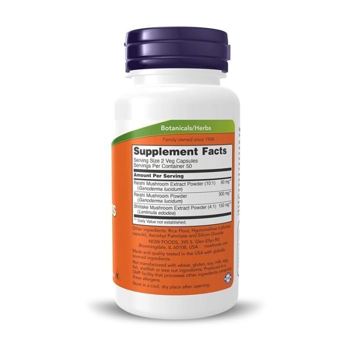 Now Foods, REI-SHI MUSHROOMS 270mg, 100 Capsules – Image 2