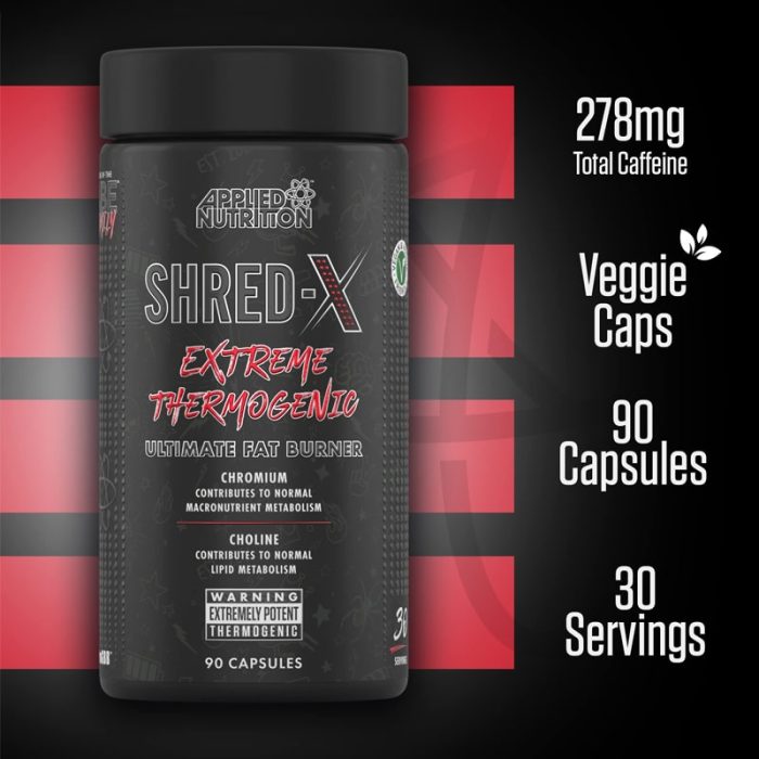 Applied Nutrition Shred X Extreme Thermogenic, 90 Capsules – Image 2