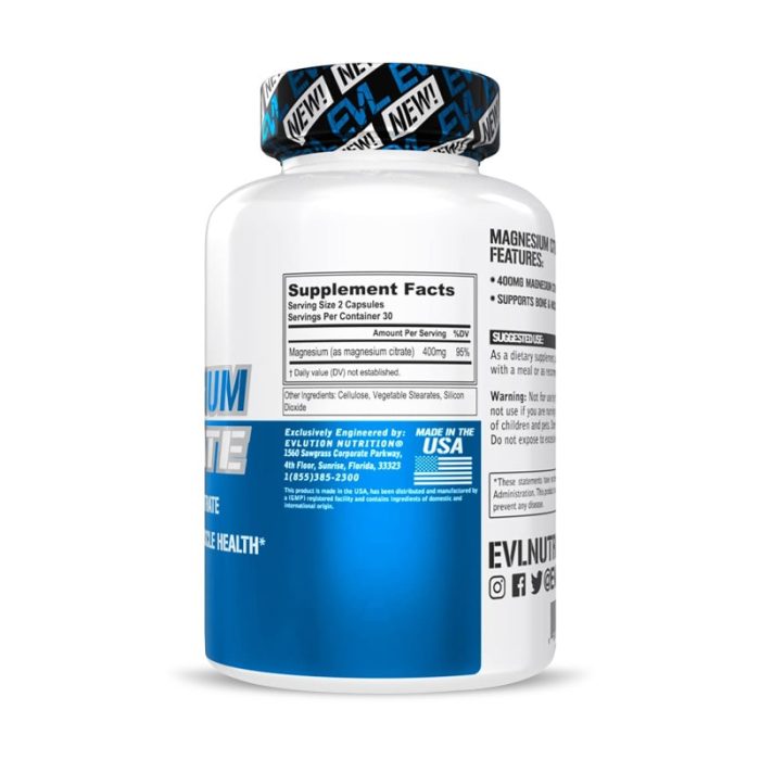 EVL Magnesium Citrate Capsules 400mg 60 Caps – Image 4