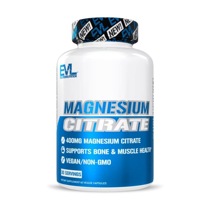 EVL Magnesium Citrate Capsules 400mg 60 Caps