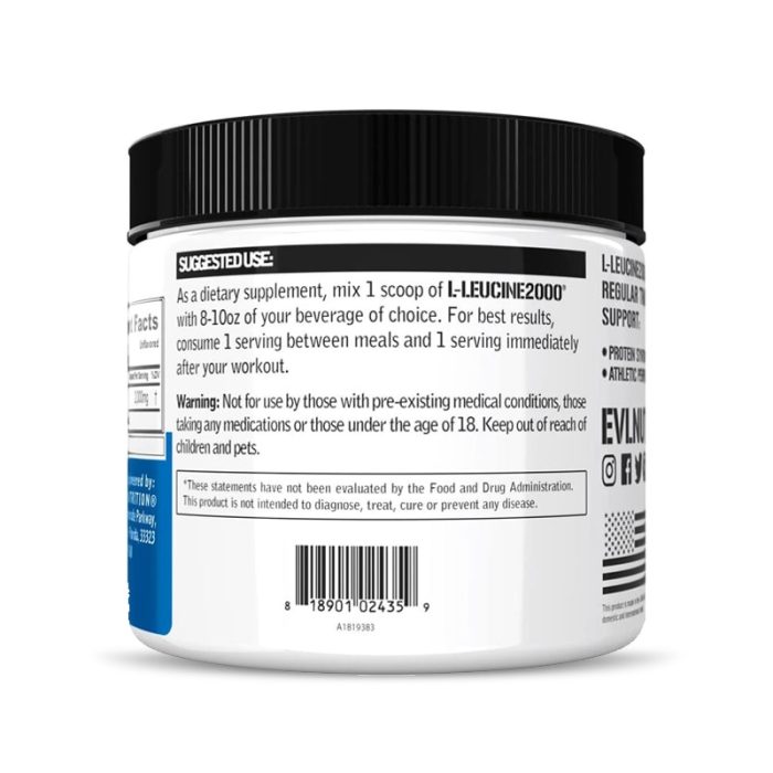 Evlution Nutrition L-Leucine, Unflavored, 2000 mg – Image 4