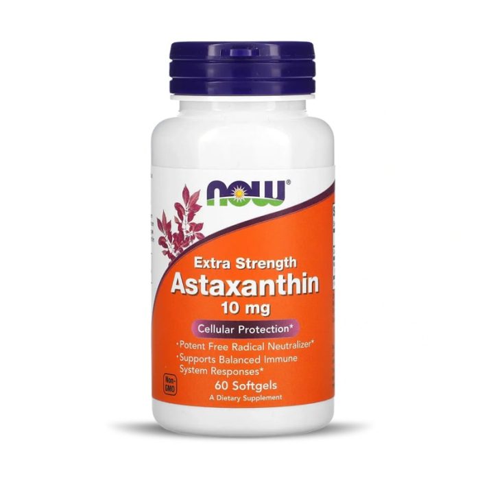 Now Foods, ASTAXANTHIN 10 MG, 60 Softgels